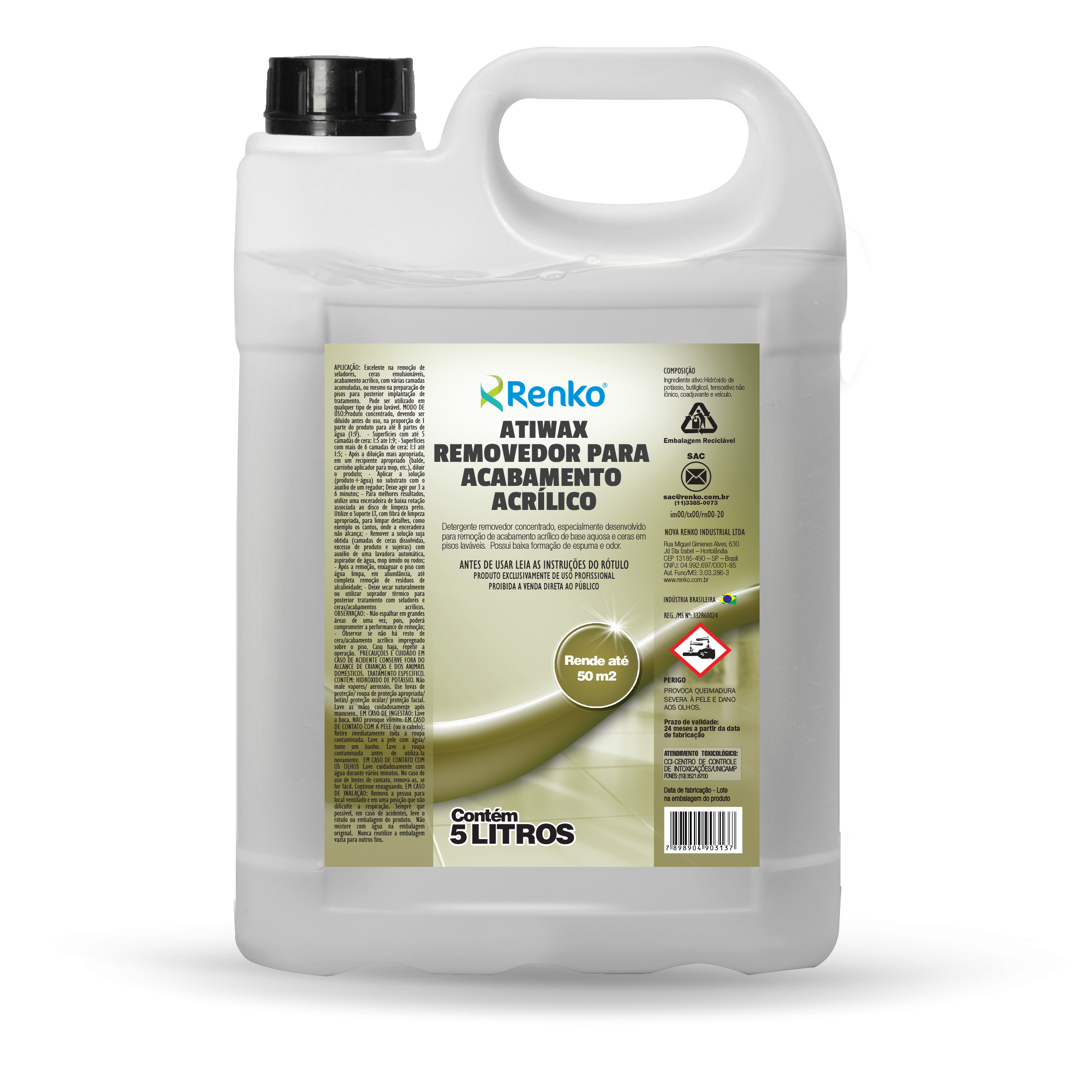 ATIWAX REMOVEDOR DE CERAS ACRILICAS 5LTS RENKO