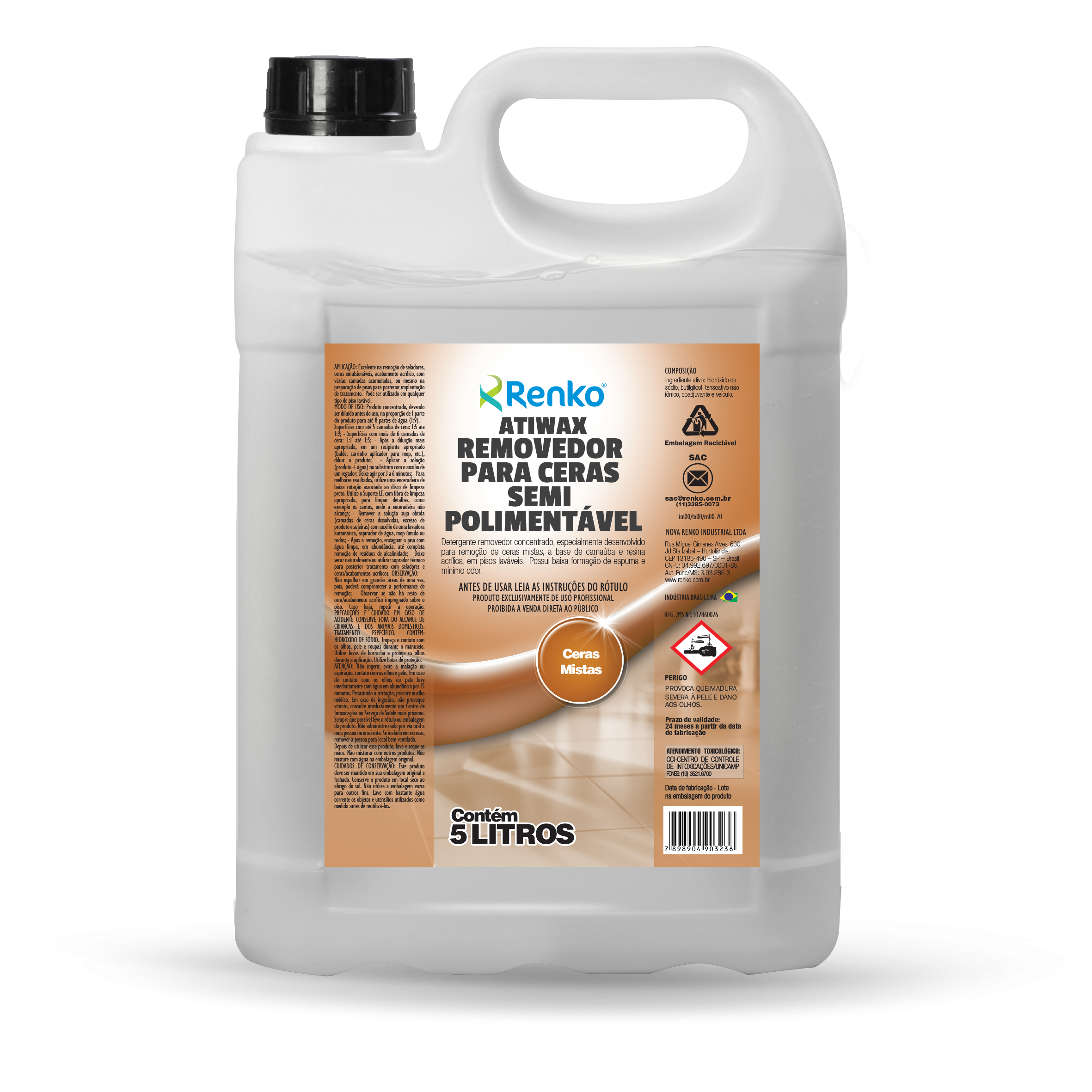ATIWAX REMOVEDOR DE CERAS SEMI POLIMENTAVEIS 5LTS RENKO