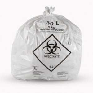 SACOS DE LIXO HOSPITALAR 30LTS - FARDO C/100 UND