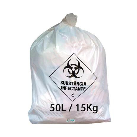 SACOS DE LIXO HOSPITALAR 50LTS - FARDO C/100 UND