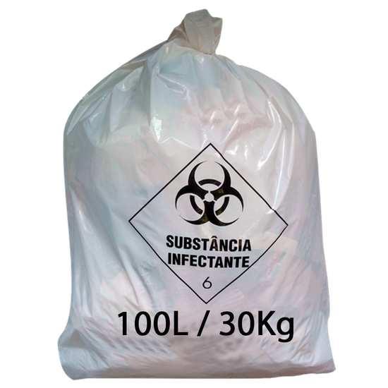 SACOS DE LIXO HOSPITALAR 100LTS - FARDO C/100 UND
